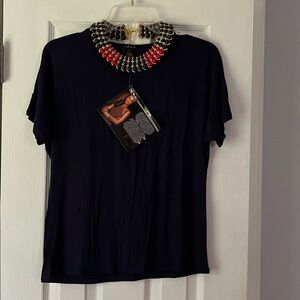 IMAN two tees with 1 necklace. Size M